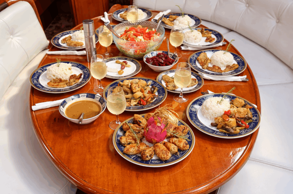 Gourmet MediterAsian Fragrant Jasmine Rice Fusion Lunch – Edisa Day Cruise in Rhodes