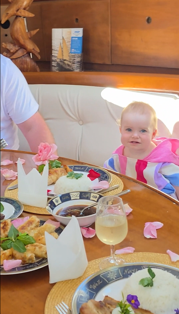 Little Princess Enjoying Luxurious Lunch on Sailing Edisa